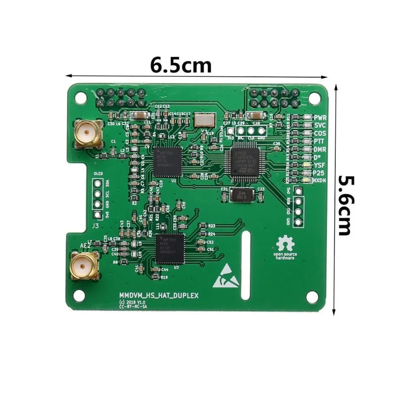 MMDVM DUPLEX Hotspot Module Support P25 DMR YSF NXDN D-STAR SLOT 1+ SLOT 2 for Raspberry pi + 2pcs Antenna