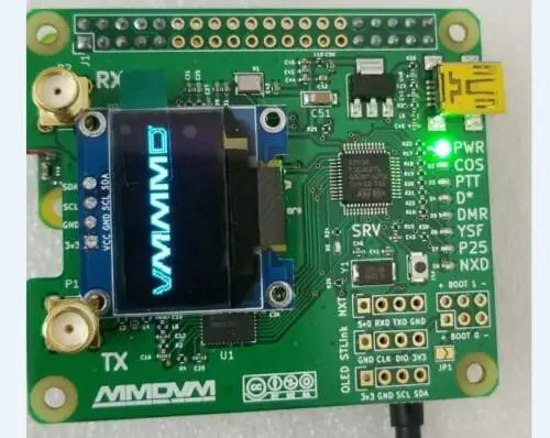 MMDVM_HS_Dual_Hat Duplex MMDVM Hotspot  UHF/VHF P25 DMR YSF NXDN Pi  + OLED solded on board + Antenna