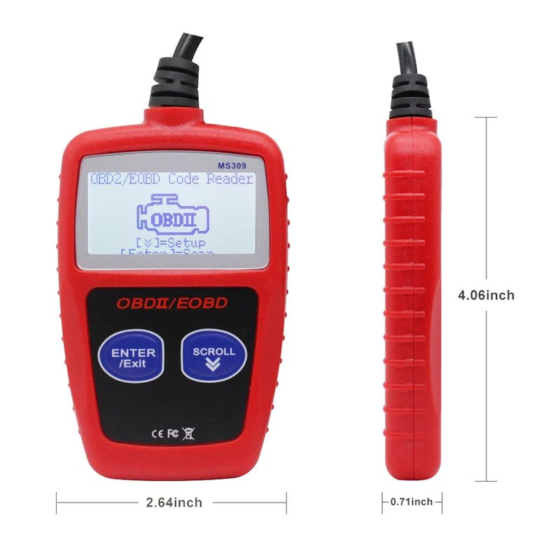 MS309 OBD2 OBDII Scanner Portable Car Code Reader Diagnostic-Tool Tester Check Engine Fault Code Reader