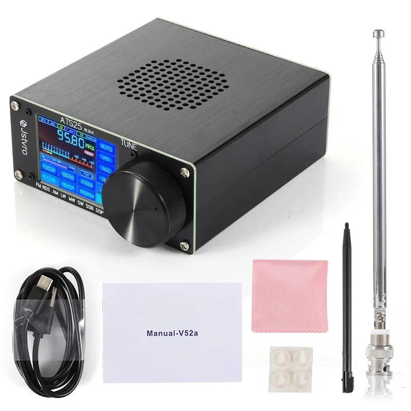 New  ATS25 Max Si4732 All Band Radio Receiver FM RDS AM LW MW SW SSB DSP Receiver + 2.4" Touch Screen