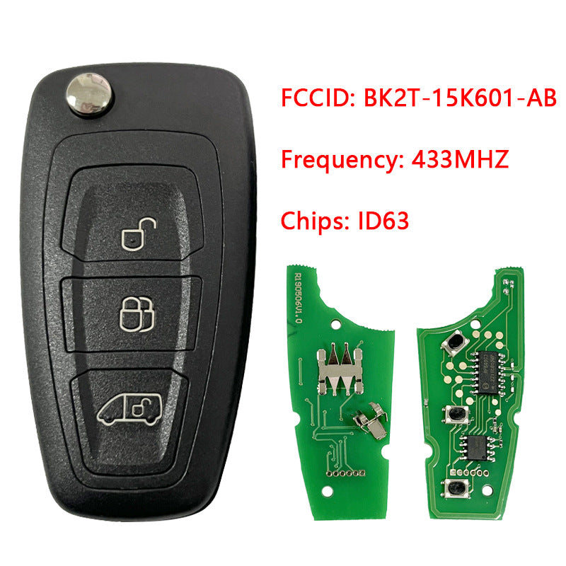 Suitable for Ford folding key 63/83 chip 434 frequency 49 chip. 15K601-AA/AB/AC