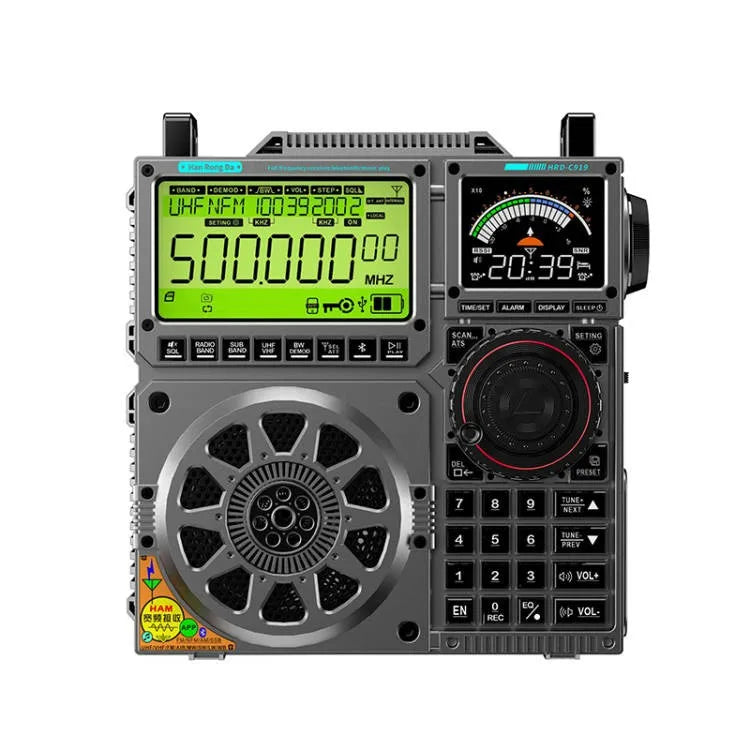 Original HRD-C919 AIR FM MW SW Shortwave VHF UHF WB Multi-band Radio Portable Aviation Band Radio Receiver 5000ma Battery