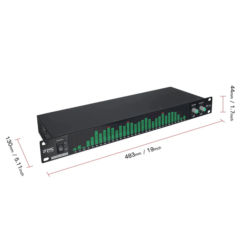 Original Taiwan BDS PP-31 Blue/Green/White Digital Audio Spectrum Analyzer Display 1U Music Spectrum VU Meter 31 Segments