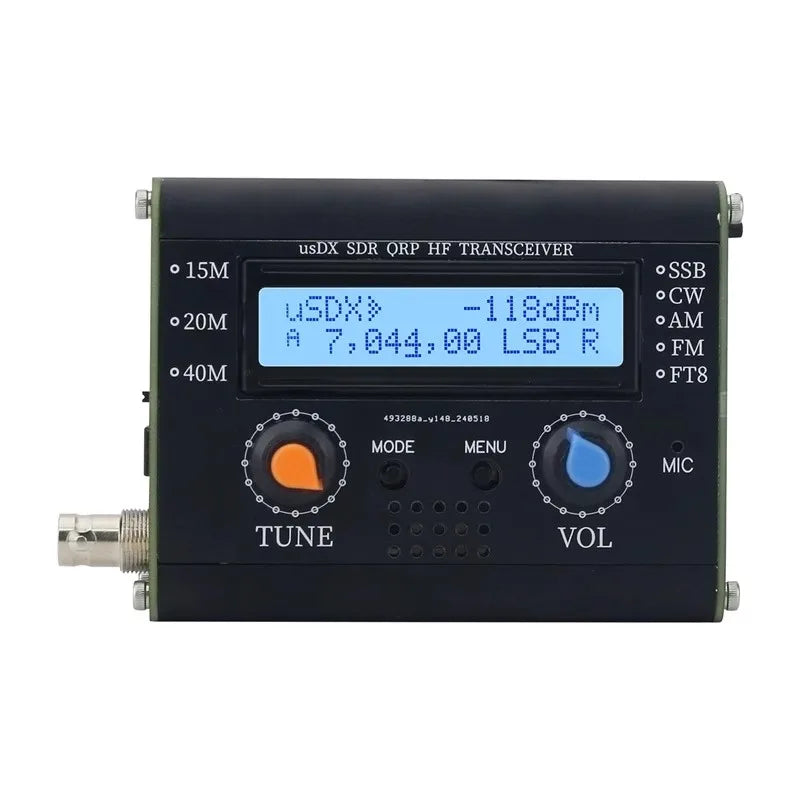 R1.02W 5W uSDX 40m 15m 20m 3 Band SDR All Mode USB, LSB, CW, HF SSB QRP Transceiver QCX-SSB with Microphone