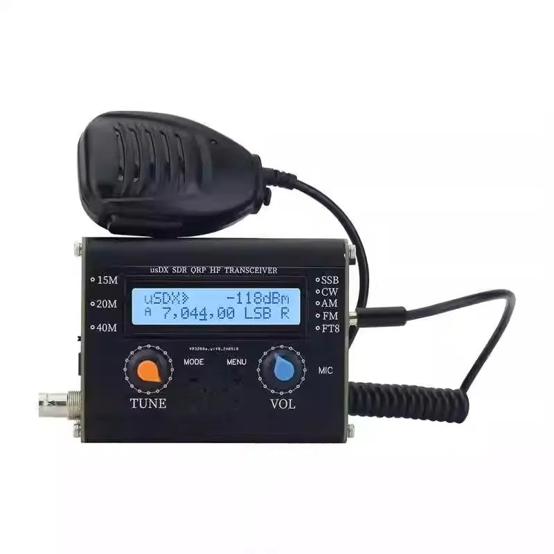 R1.02W 5W uSDX 40m 15m 20m 3 Band SDR All Mode USB, LSB, CW, HF SSB QRP Transceiver QCX-SSB with Microphone