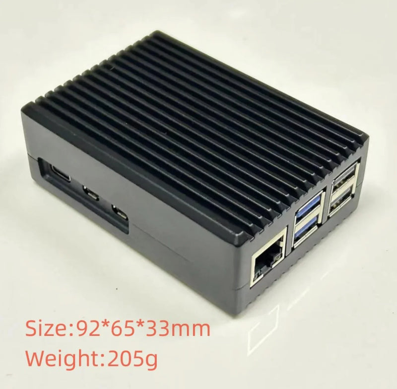 Raspberry Pi 5 Aluminium Alloy Case Metal Shell with Silicone Heatsinks Passive Cooling Enclosure for Raspberry Pi 5