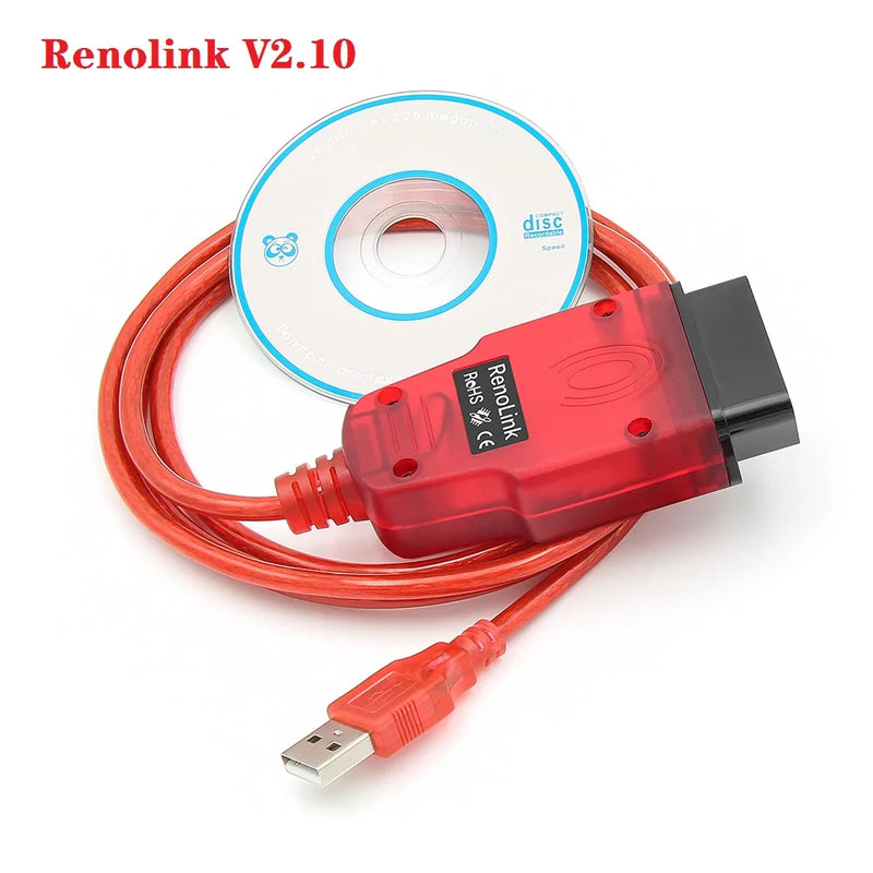 Renolink V2.10 OBD2 ECU Programmer Tool SRS Reset Key Coding ECM Reno Link for Renault OBDII Car Diagnostic Tool