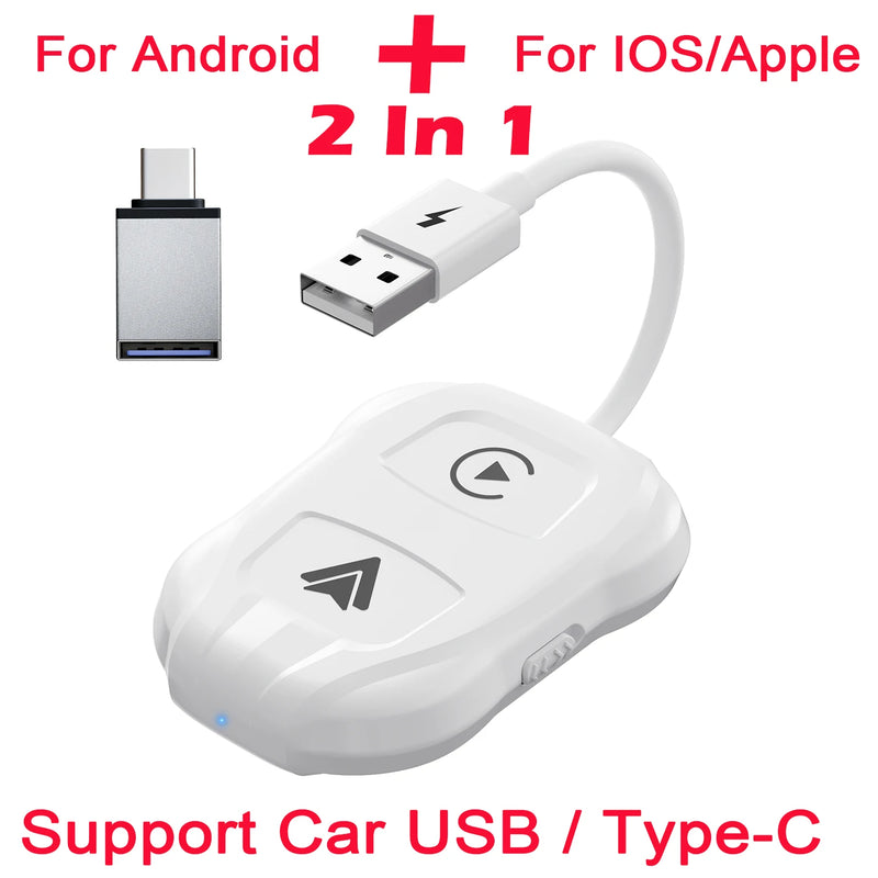 Wired CarPlay to Wireless USB Connection For Android/Apple Carplay Box Dongle Plug And Play USB Connection Auto Car Apapter