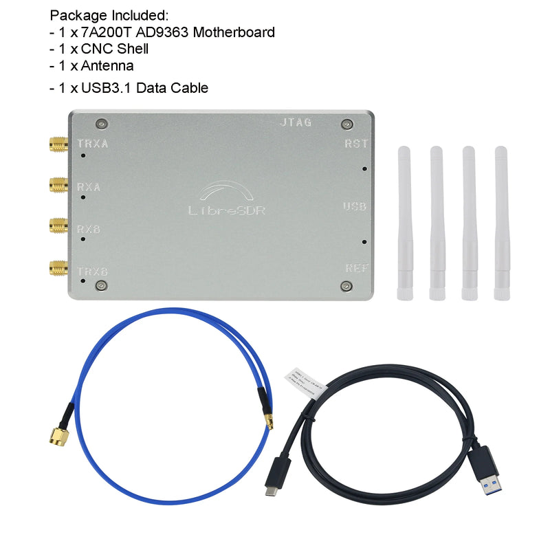 XC7A100T + AD9363 B210 Mini Software Defined Radio Development Kit with CNC Shell&Accessory Pack Replacement for HackRF PlutoSDR