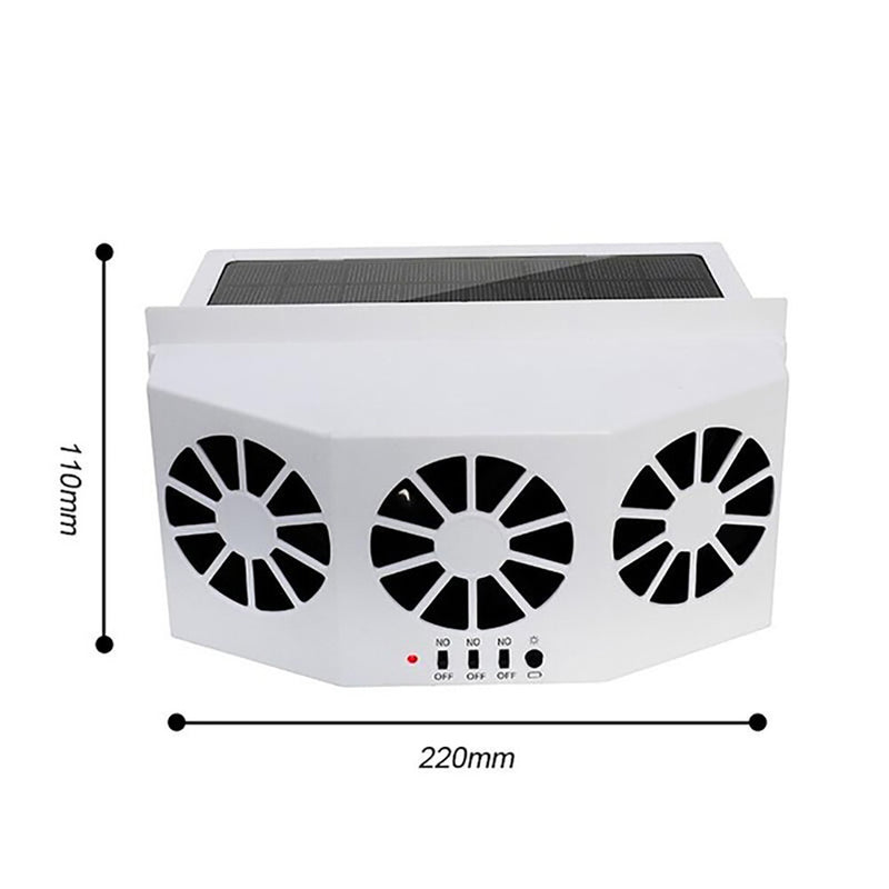 Car Solar Powered Exhaust Fan Car Gills Cooler Auto Ventilation Fan Dual-mode Power Supply