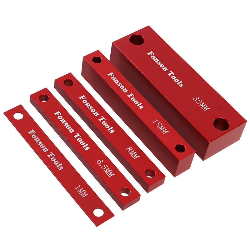 Fonson 10pcs Metric Inch Woodworking Setup Blocks Height Gauge Precision Aluminum Alloy Setup Bars for Router and Table Saw Accessories