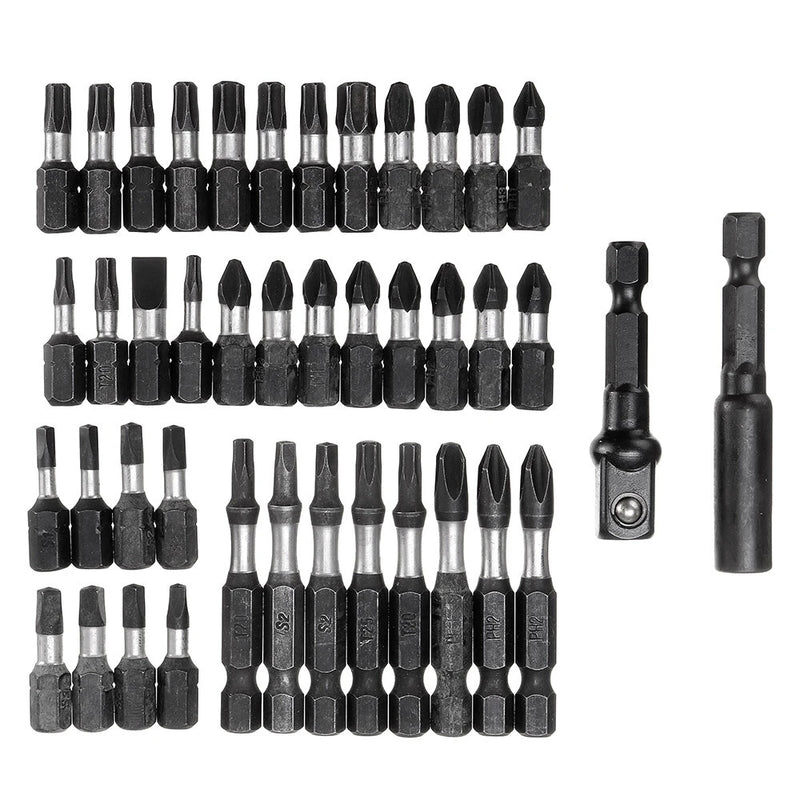 Drillpro 1/4 Inch Socket Adapter 18/42pcs Screwdriver Bits Set S2 Steel Impart Screw Driver Drill Bit for Power Tools