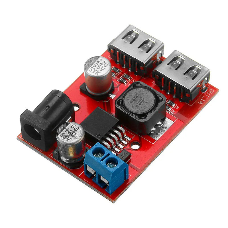 LM2596S Dual USB Port 9V/12V/24V/36V To 5V DC-DC Step Down Buck Car Charger Solar 3A Power Supply Module