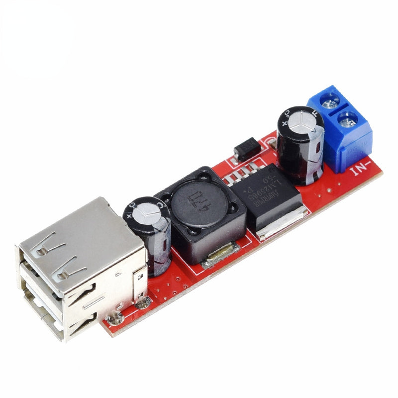 DC 6V-40V To 5V 3A Double USB Charge DC-DC Step-down Converter Module for Vehicle Charger LM2596 Dual USB