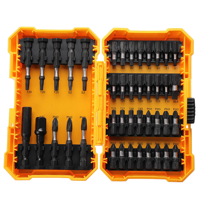 Drillpro 1/4 Inch Socket Adapter 18/42pcs Screwdriver Bits Set S2 Steel Impart Screw Driver Drill Bit for Power Tools