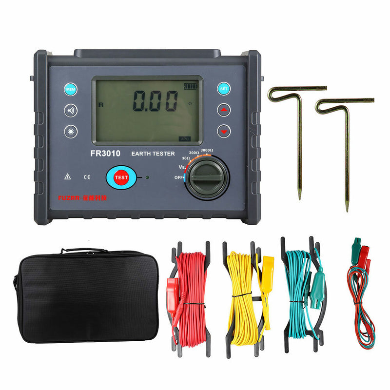 FR3010 Digital Ground Resistance Tester Three-wire Ground Resistance Tester Voltage To Ground / Low Resistance Measurement