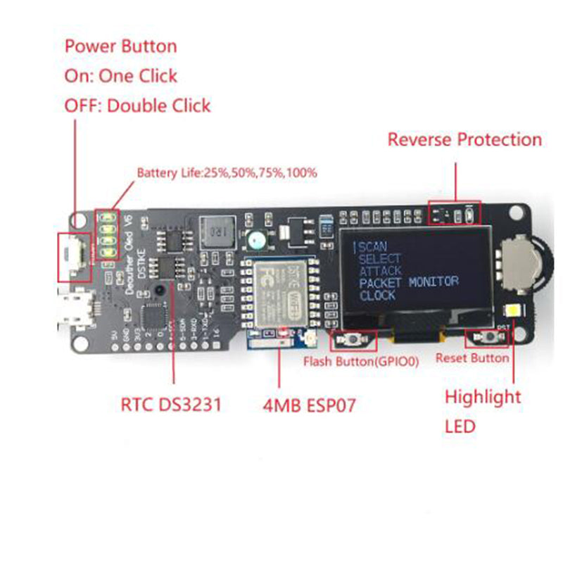 DSTIKE WiFi Deauther OLED V6 Deauther Monster Development