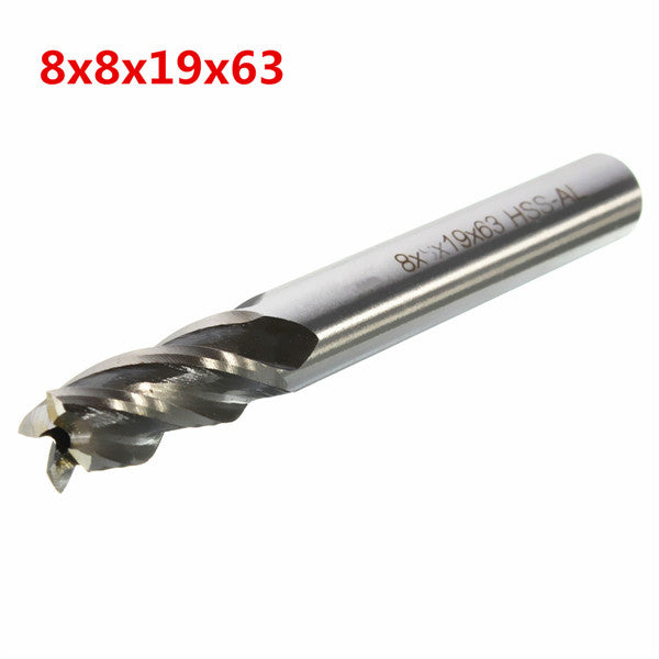 Drillpro DB-M2 5pcs 4/6/8/10/12mm 4 Flute End Mill Cutter HSS Straight Shank Drill Bits