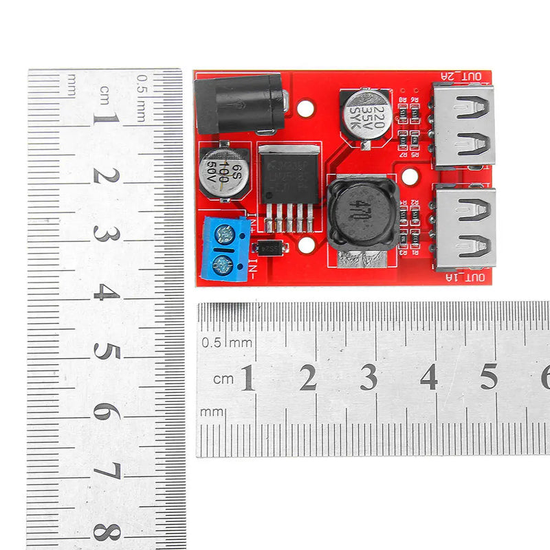 LM2596S Dual USB Port 9V/12V/24V/36V To 5V DC-DC Step Down Buck Car Charger Solar 3A Power Supply Module