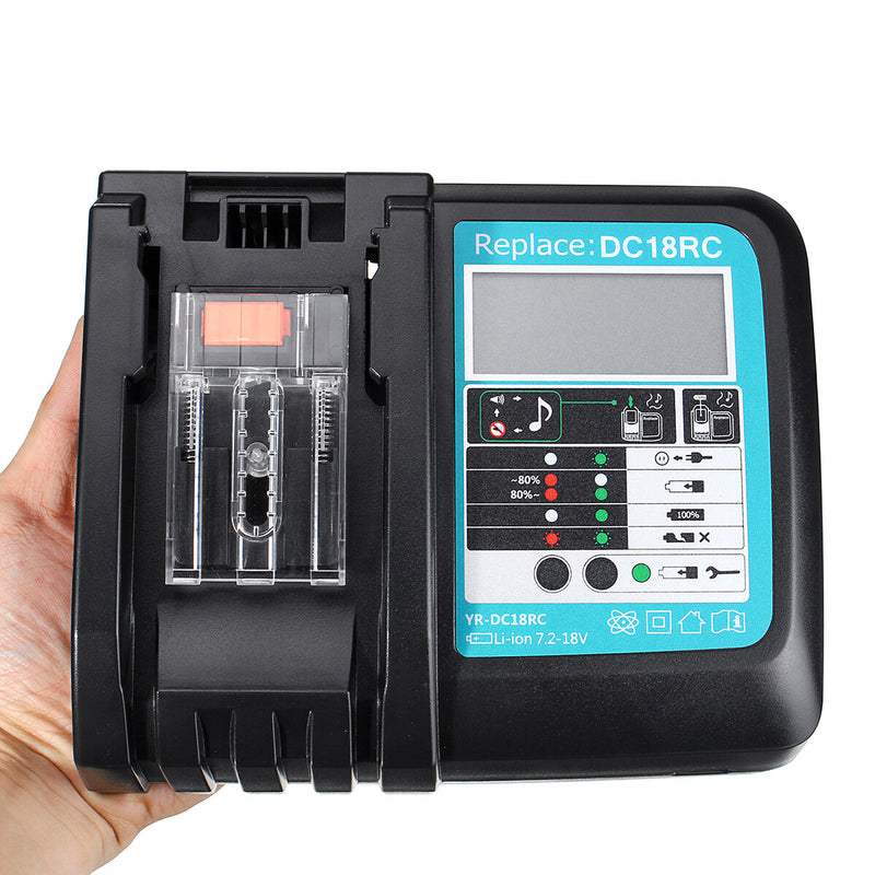 DC18RC Fast Lithium-Ion USB Battery Charger LED Display BL1830 BL1840 BL1850 for 14.4V 18V MakIta Battery