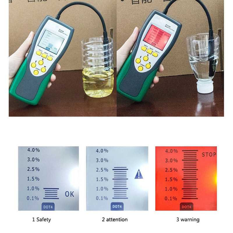 DUOYI Car  Brake Fluid Tester Oil Inspection Goose Neck Detector Sound And Light Double Alarm DY23 DY23B  For DOT3 DOT4 DOT5