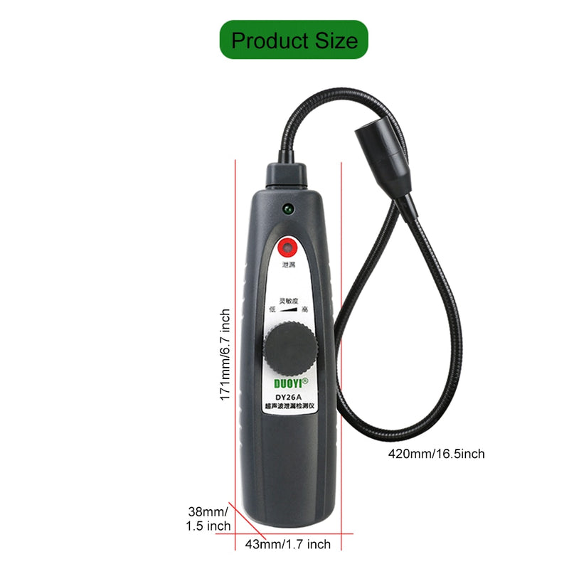 DUOYI DY26A Ultrasonic Leak Detector Tool  Transmitter Sealing Flaw Stethoscope Gas Water Leak Pressure Vacuum Probes Location