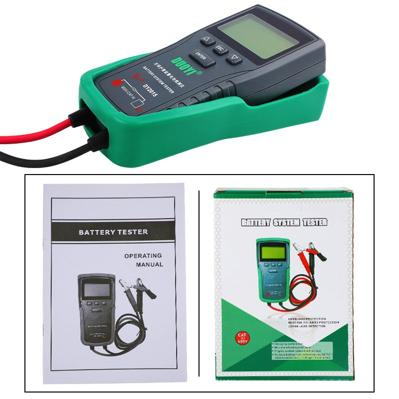 DUOYI DY2015 12V Car Battery System Tester Capacity Maximum Electronic load Battery Cranking Charge Test Digital Diagnostic Tool