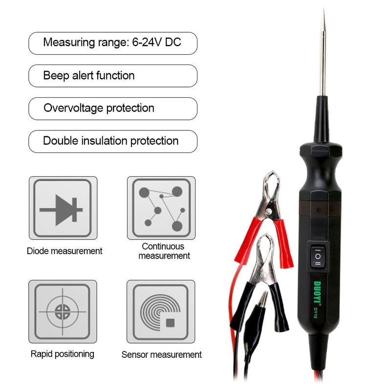 DUOYI DY18 Car Circuit Tester Power Probe  12V 24V Electrical Current Track Locate Short Circuits Bad Ground Contacts