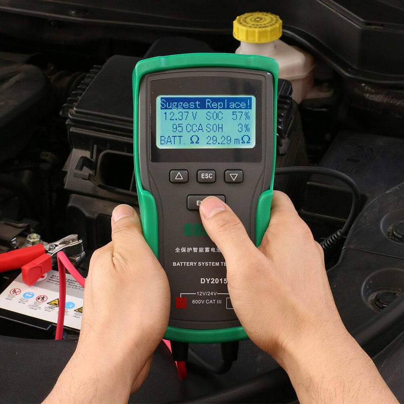 DUOYI DY2015A 12V 24V Car Battery Tester Tool Lead Acid 2000CCA Voltage Load Battery Charge Test Digital Battery Capacity Tester