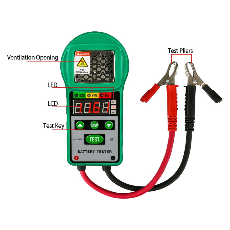 DUOYI DY225 Car Battery Tester Analyzer 6V 12V DC  Automotive Resistance Test Auto for Electric Battery Energy Storage Marine